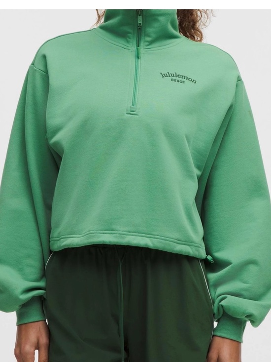 lululemon athletica Tops - Lululemon Cotton Terry Tennis Half Zip Deuce